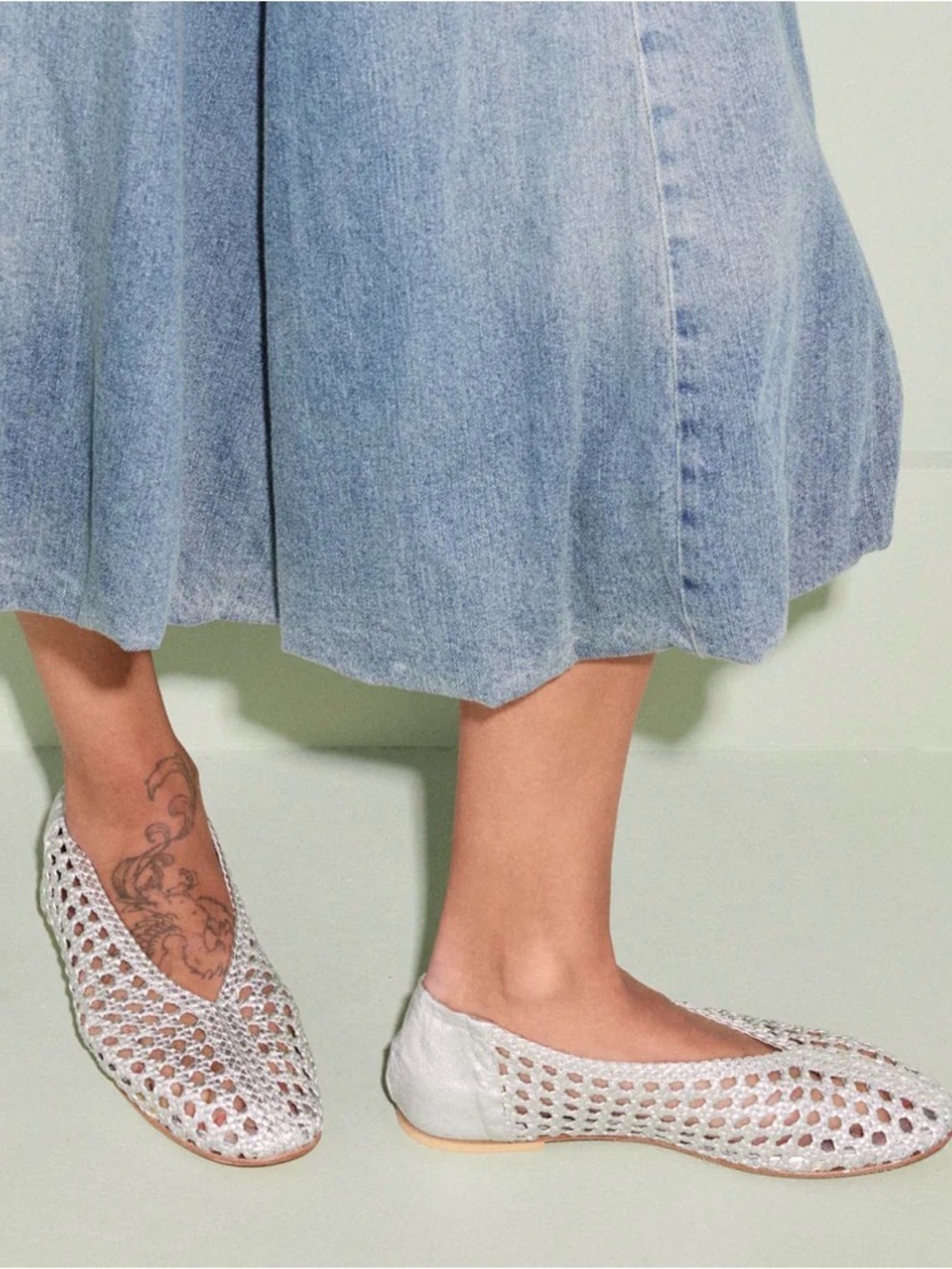 Freda Salvador Riley Open Weave Ballet Flat — Silver - Picture 2 of 6